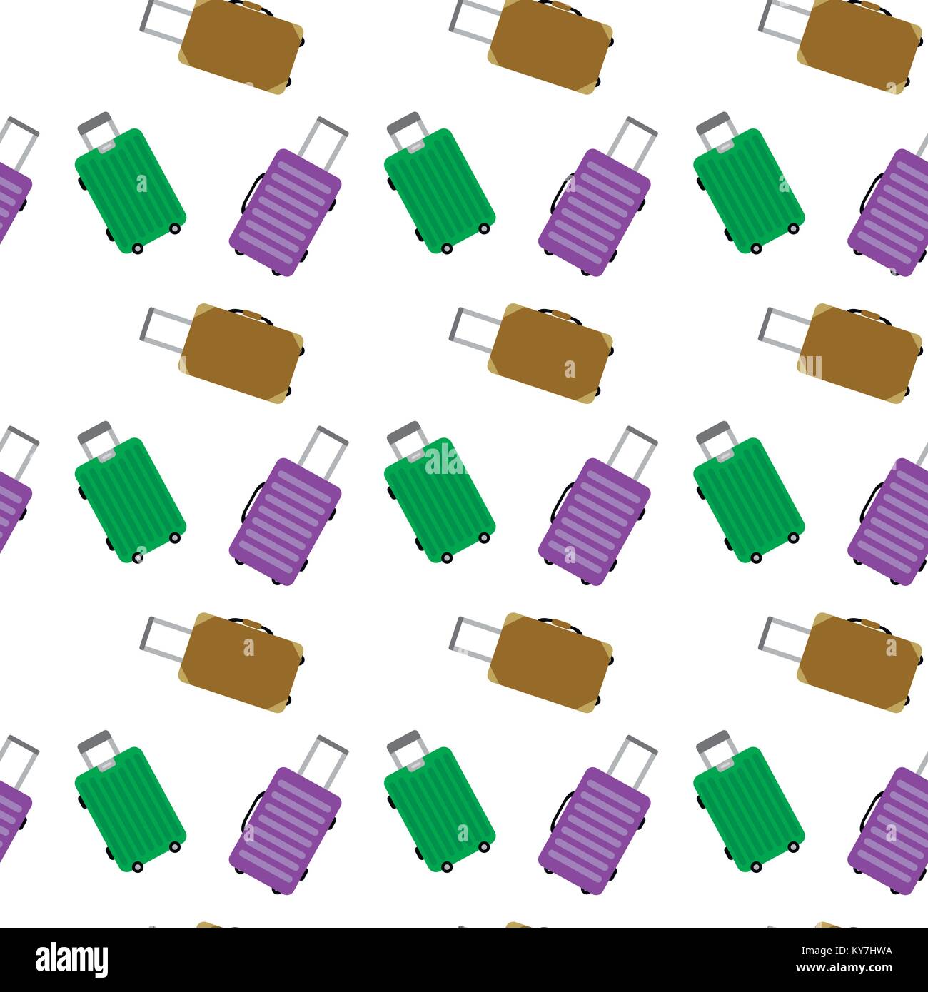 Gepäck Das Gepäck für die Reise und Tourismus Muster Nahtlose. Tasche für die Fahrt- und Reisekosten Muster. Vector Illustration Stock Vektor