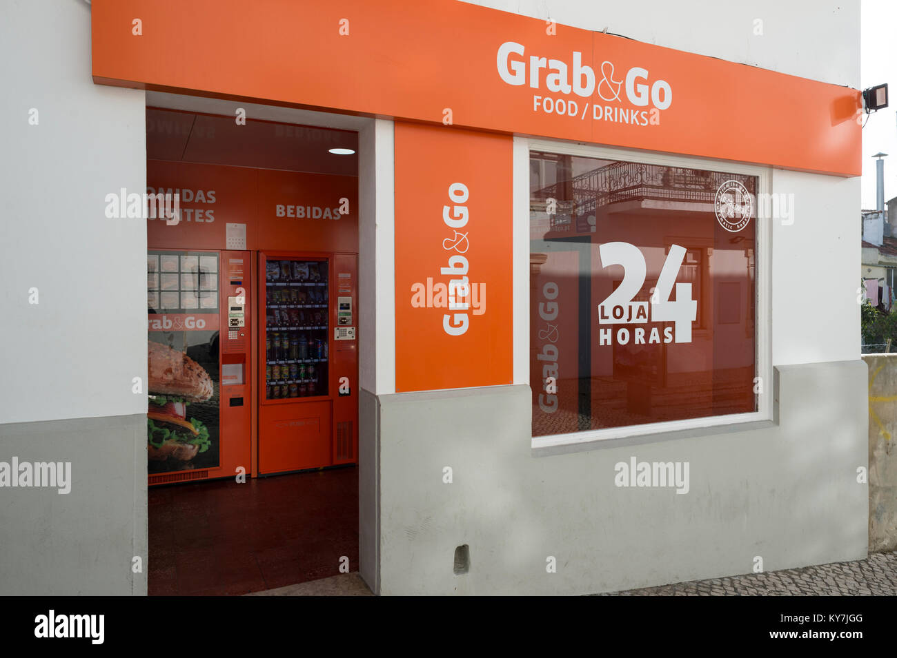 Grab & Go, 24 Stunden Automaten Cafe. Stockfoto