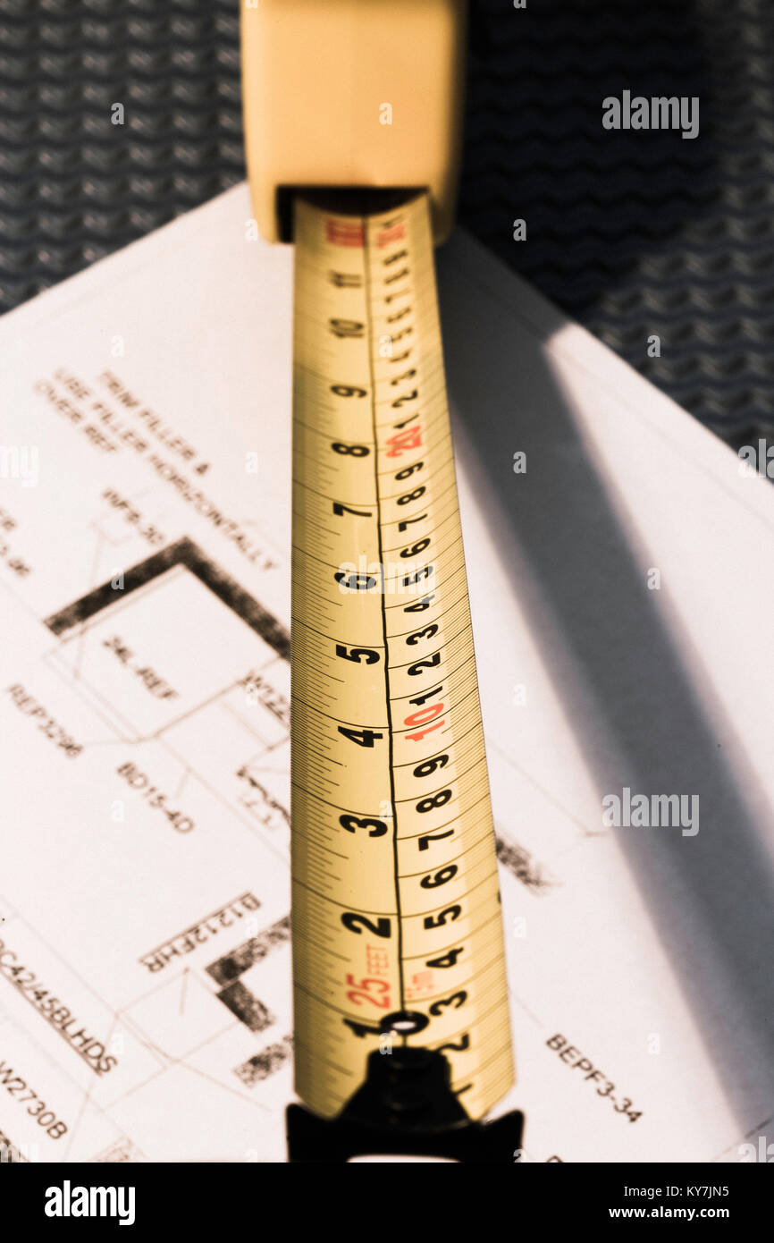 Metall Maßband, USA Stockfoto