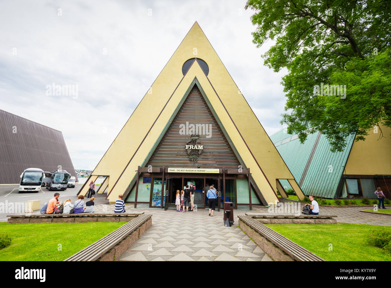 OSLO, Norwegen - 21. Juli 2017: Die Fram Museum oder Frammuseet ist ein Museum der Norwegische Polarforschung. Fram Museum auf der Halbinsel Bygdoy in Osl entfernt Stockfoto