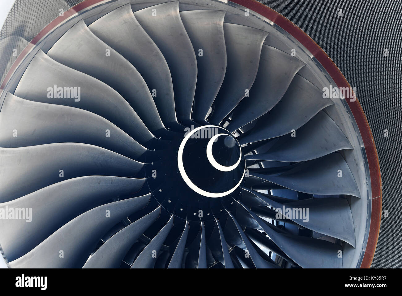 Lufthansa, Airbus A350-900, Turbinenschaufeln, Motor, Wartung, Flugzeuge, Flugzeug, Flugzeug, Fluggesellschaften, Fluglinien, Flughafen München, Stockfoto