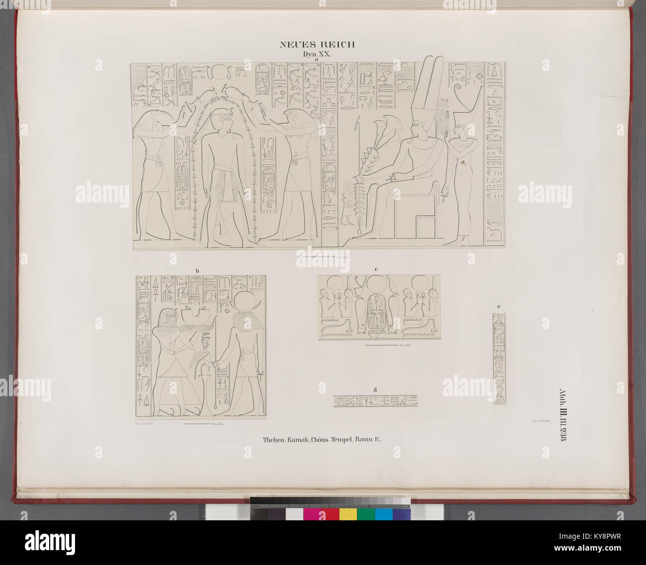Neues Reich. Dynastie XX. Theben (Theben). Karnak, Chôns (Khonsu)-Tempel, Raum E (Nypl b 14291191-38414) Stockfoto