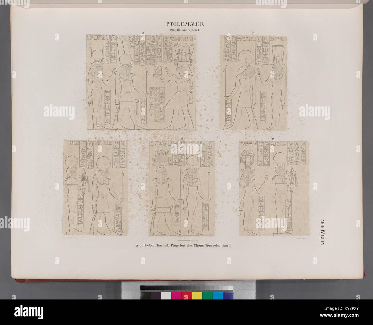 Ptolemaeer. Ptol. Iii. Euergetes I. a-e. Theben (Theben). Karnak. Propylon des Chôns (Khonsu) - Tempel. (Plan T.) (Nypl b 14291191-44034) Stockfoto