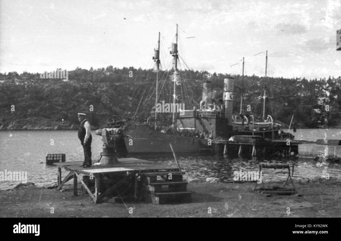 Foto des Walfängers Seksern, das Struktur, Ausrüstung und Rolle des Walfangschiffs in der maritimen Geschichte veranschaulicht. Stockfoto