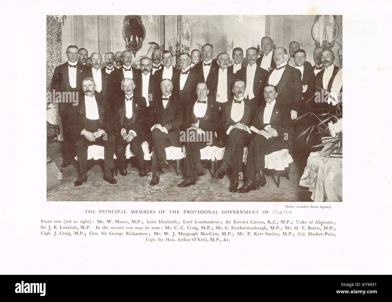 Die wichtigsten Mitglieder der Provisorischen Regierung von Ulster, 1913 Stockfoto