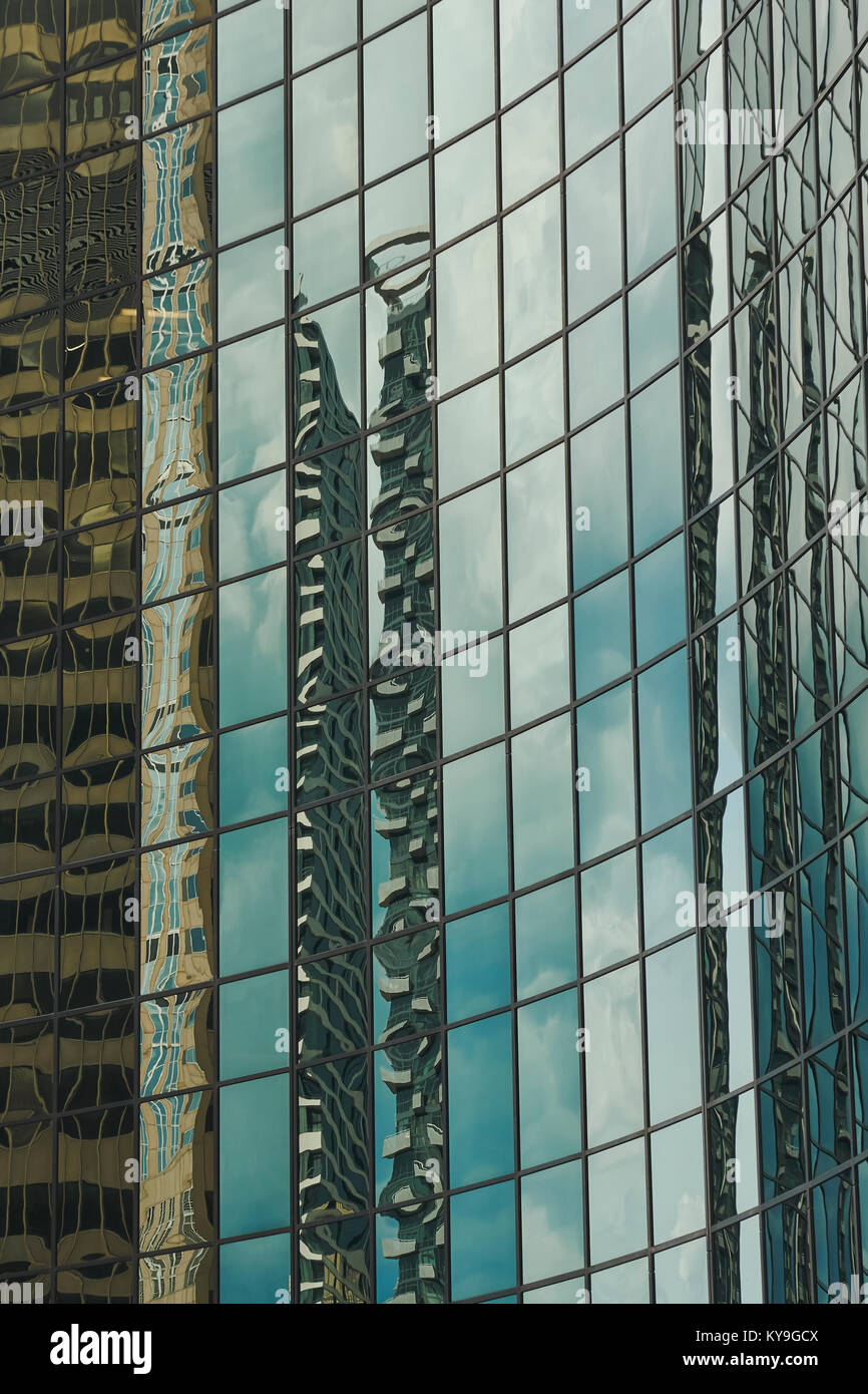 Abstrakte Bilder von Glaswänden und Reflexionen Stockfoto