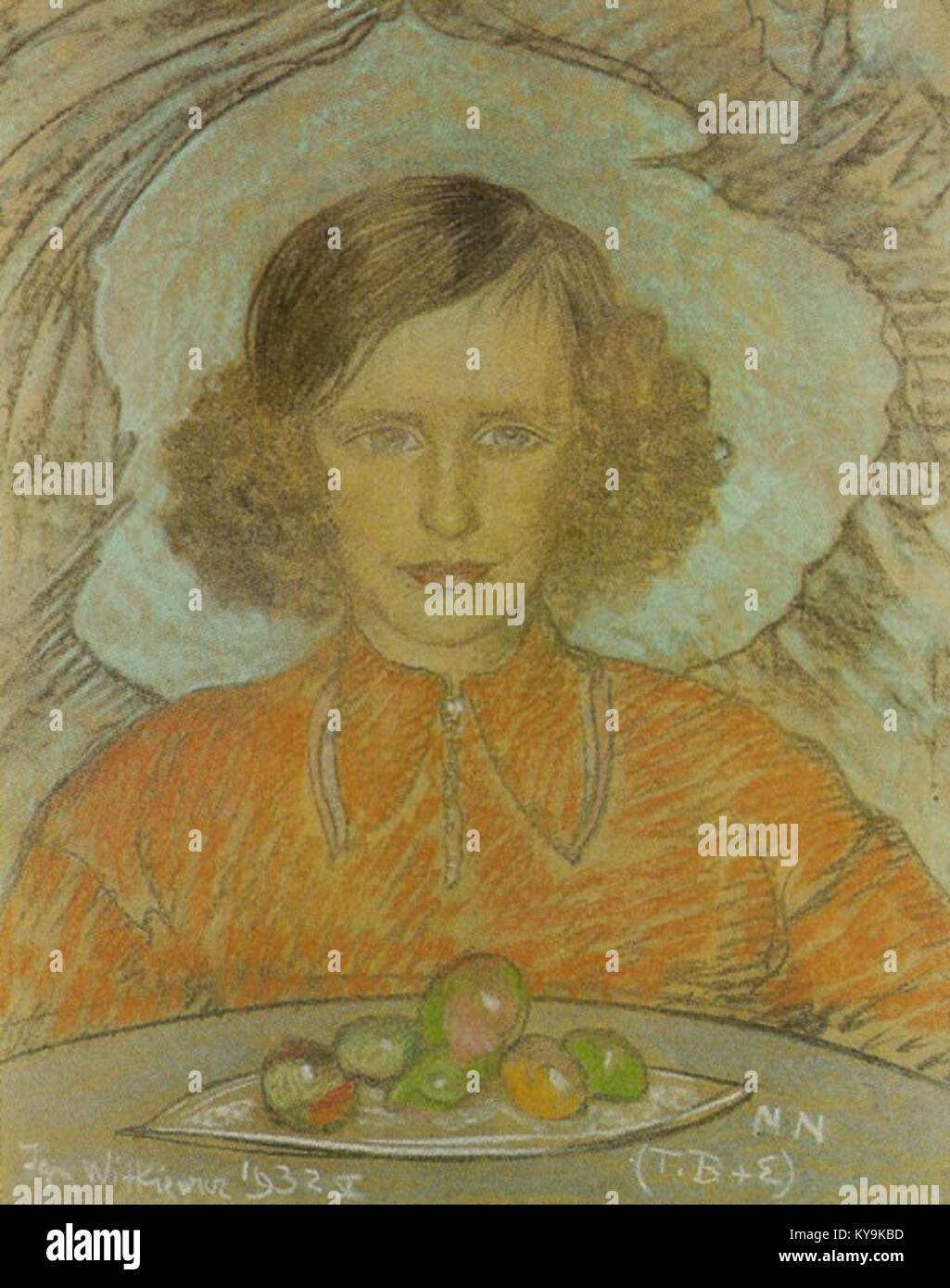 Das Porträt von Teresa Głód von Witkacy ist ein bedeutendes Werk in der polnischen Kunst des frühen 20. Jahrhunderts. Das Gemälde spiegelt den expressionistischen Stil der Witkacy wider, bekannt für seine intensive emotionale und psychologische Tiefe. Stockfoto
