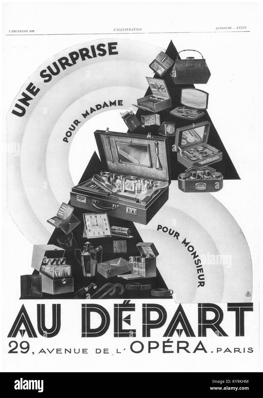 Publicité pour la maison Au Départ, L'Illustration 1928 Stockfoto