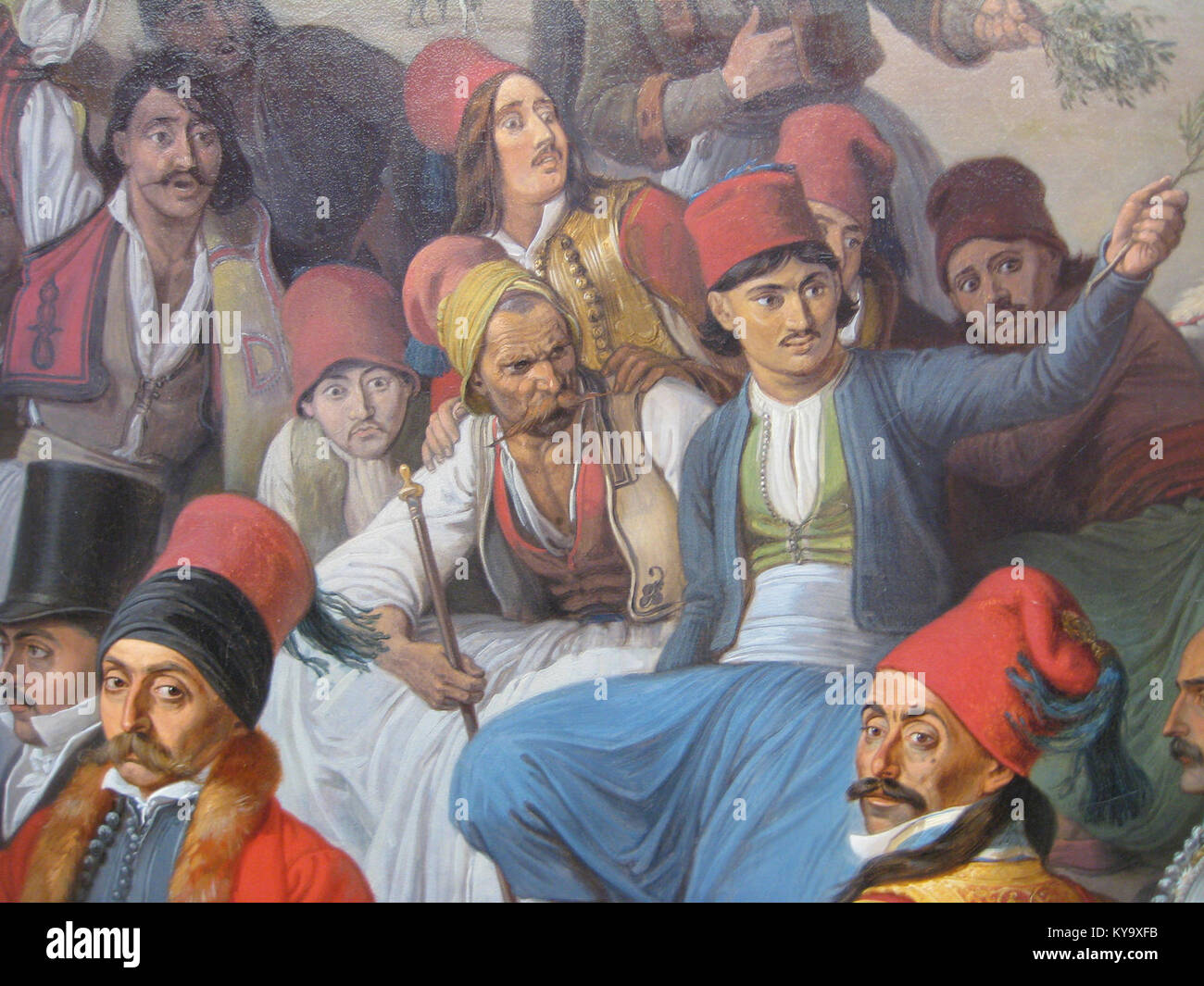 Dieses Gemälde von Peter von Hess zeigt die Ankunft von König Otto von Griechenland in Nauplia und markiert ein Schlüsselereignis in der Geschichte Griechenlands des 19. Jahrhunderts und in den ersten Jahren seiner Monarchie. Stockfoto