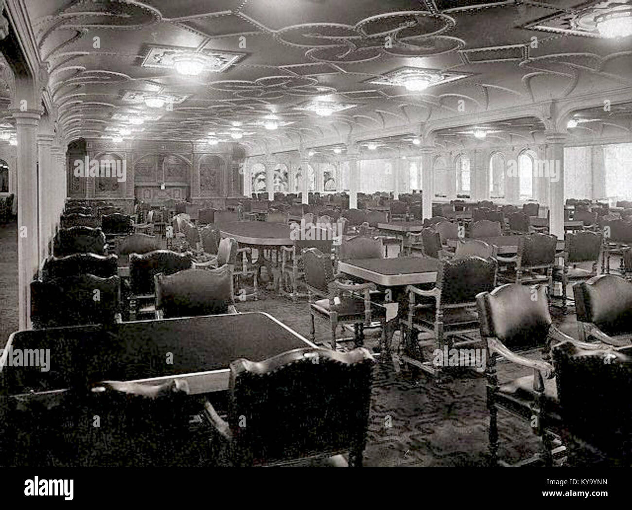 Der RMS Olympic first class Esszimmer Stockfoto