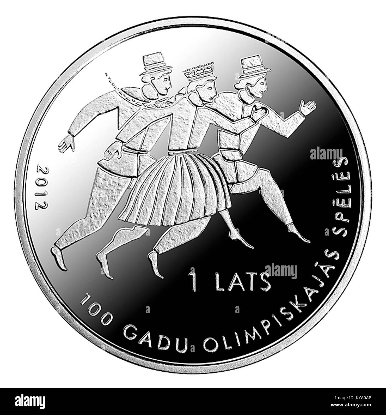 Verweis auf eine Veranstaltung oder Arbeit im Zusammenhang mit den Olympischen Spielen oder der Leichtathletik, ohne zusätzlichen Kontext für Einzelheiten. Stockfoto