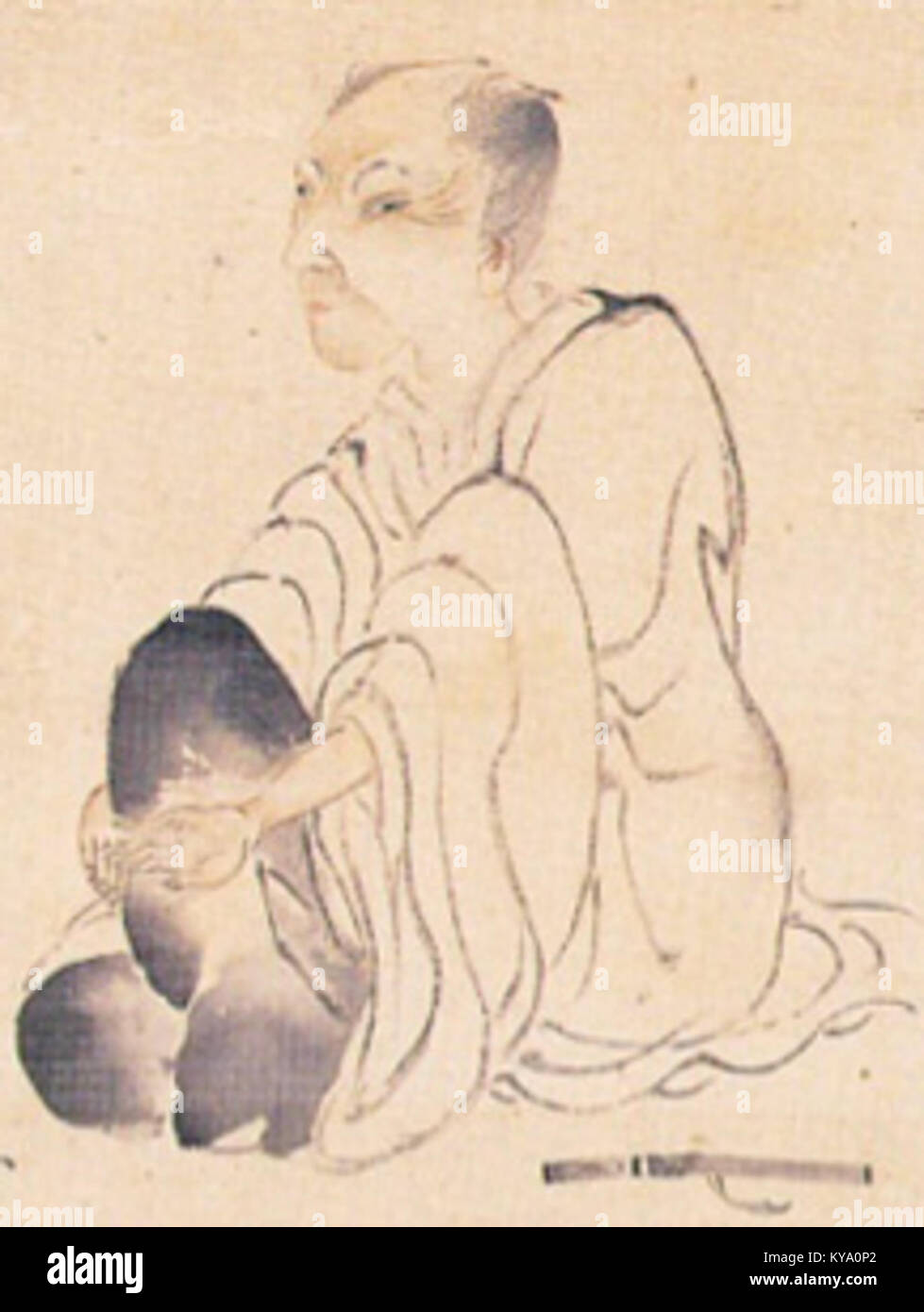 Gemälde des japanischen Künstlers Tanomura Chikuden mit traditionellen japanischen Pinselarbeiten, Themen und künstlerischen Stilen der Edo-Zeit. Stockfoto