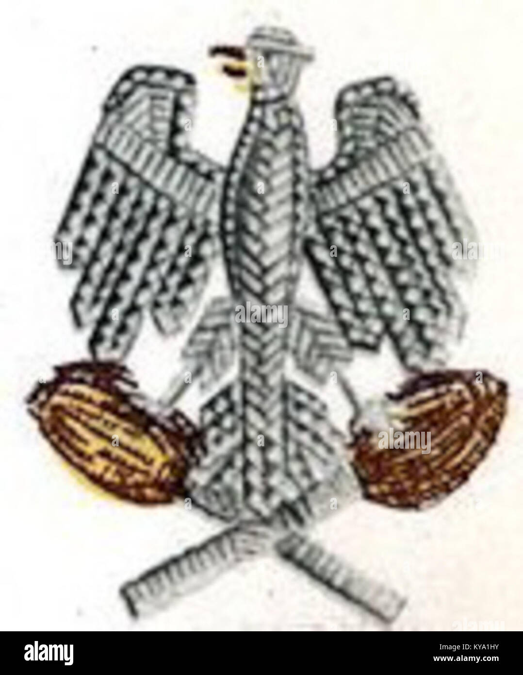 Dieses Emblem zeigt den Adler des Marschalls von Polen, der den militärischen Rang, die Heraldik und den nationalen Symbolismus repräsentiert. Stockfoto