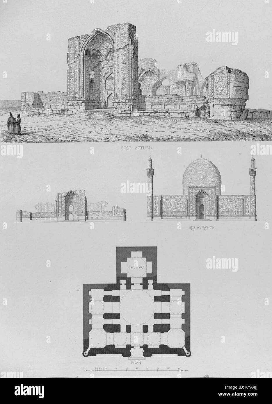 Sunnitische Moschee, Tabriz Pascal Coste Stockfoto