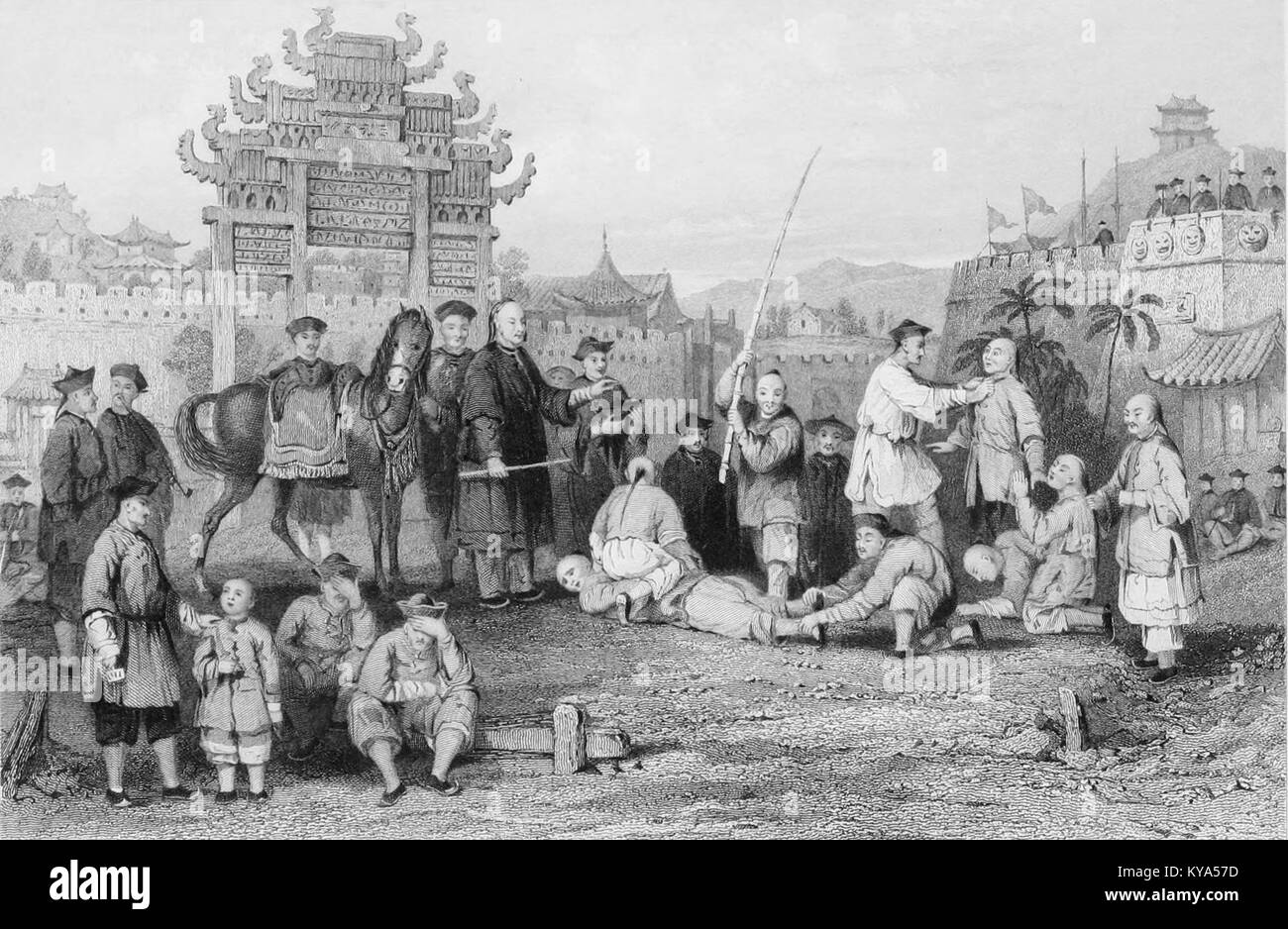 Die Bestrafung der Bastonade Stockfoto