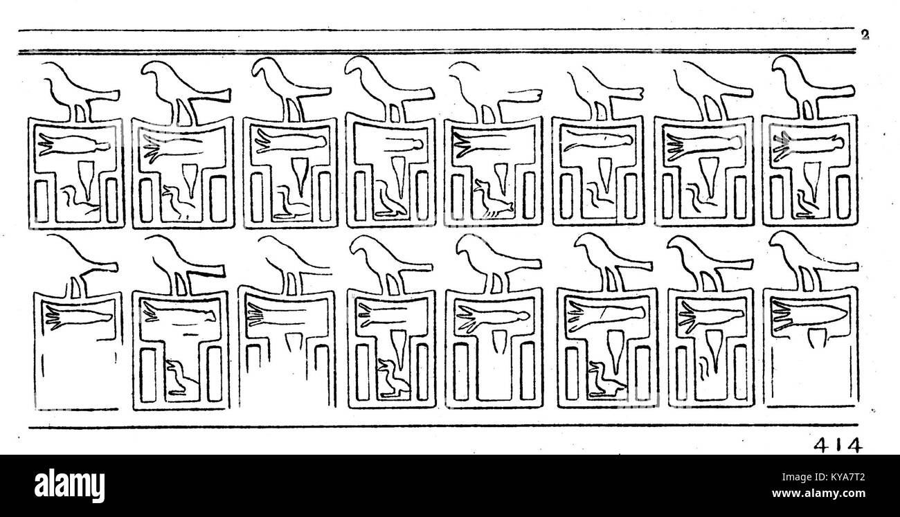 Dieser Narmer-Siegelabdruck aus Tarkhan zeigt hieroglyphenartige Symbole, die einen Einblick in die frühe ägyptische königliche Ikonographie und Verwaltungspraxis bieten. Stockfoto