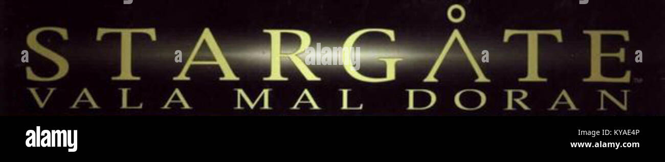 Die Illustration zeigt Vala Mal Doran, eine zentrale Figur der Stargate-Serie, die ihr Aussehen und ihre Rolle in der Science-Fiction-Erzählung hervorhebt. Stockfoto