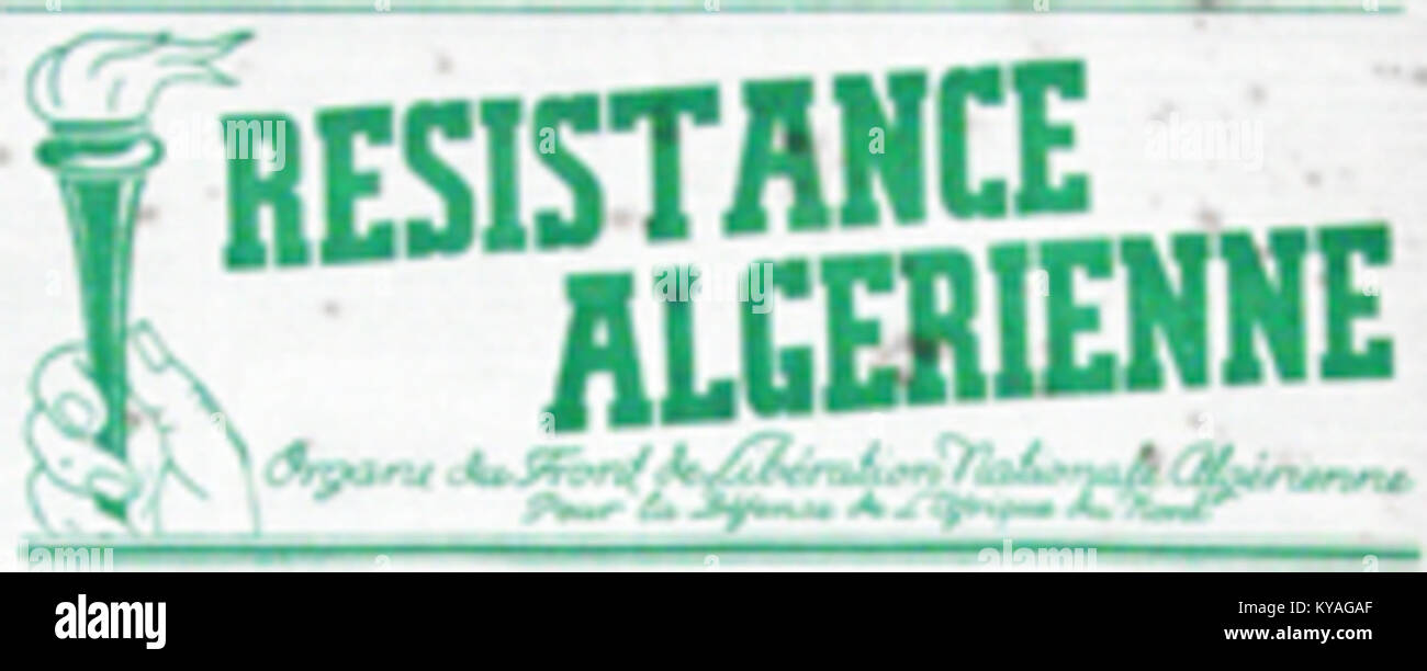 Der algerische Widerstand dokumentiert organisierte Bewegungen, Aktivitäten und historische Zusammenhänge in Algerien während politischer Kampfhandlungen. Stockfoto