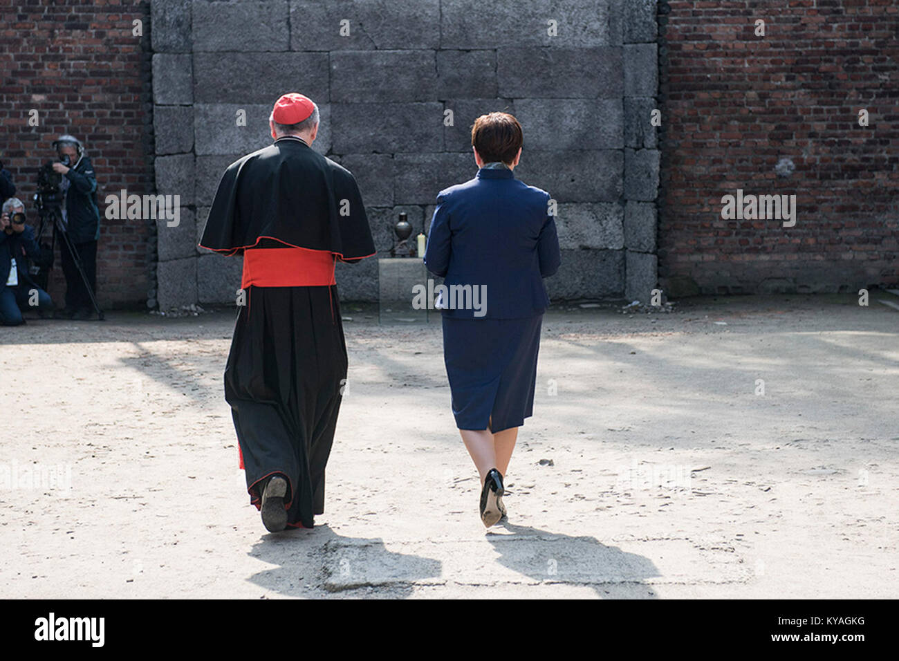Premier Szydło ich papież Franciszek w Muzeum Auschwitz-Birkenau - 28595193256 Stockfoto