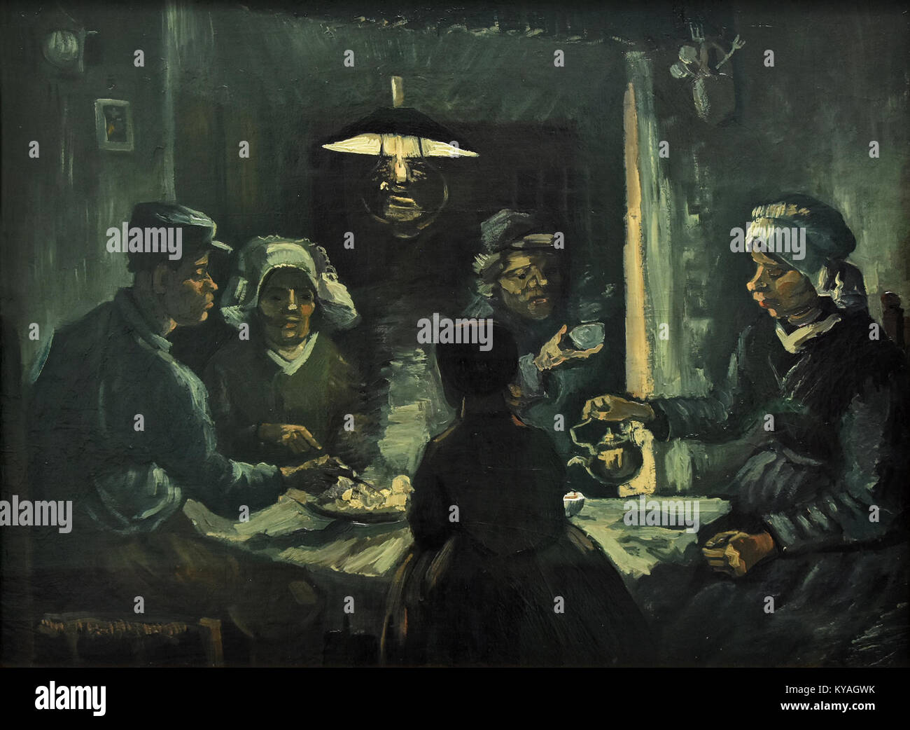 Vincent van Goghs „die Kartoffelfresser“ (zweite Studie) ist ein Gemälde aus dem Jahr 1885, das das Leben der Bauern zeigt und im Kröller-Müller Museum in Otterlo ausgestellt wird Stockfoto