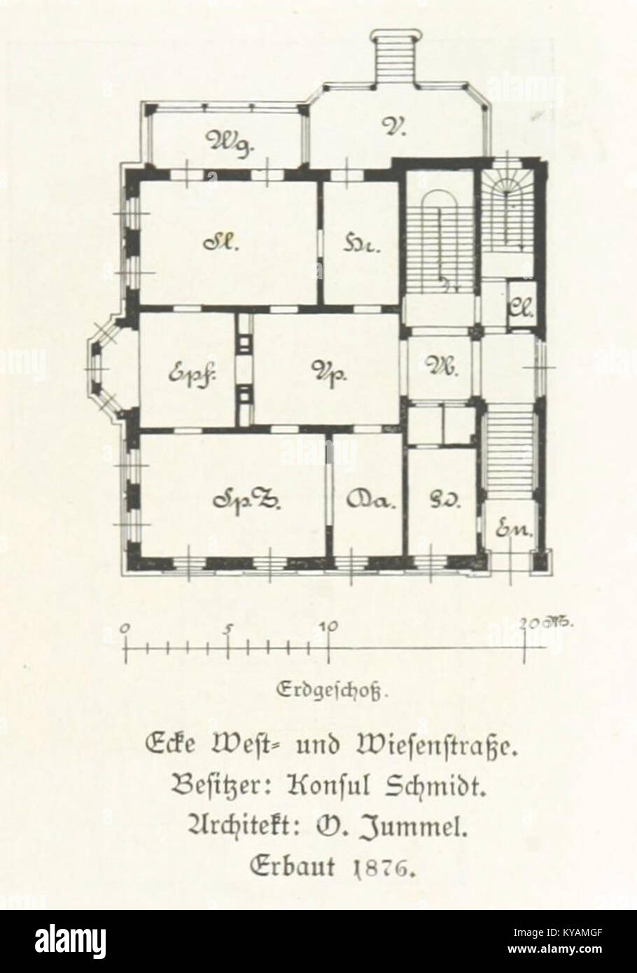 Villa Konsul Schmidt (Leipzig, Friedrich-Ebert-Straße Ecke Gustav-Mahler-Straße) - Leipzig und seine Bauten (1892), S. 403 Stockfoto