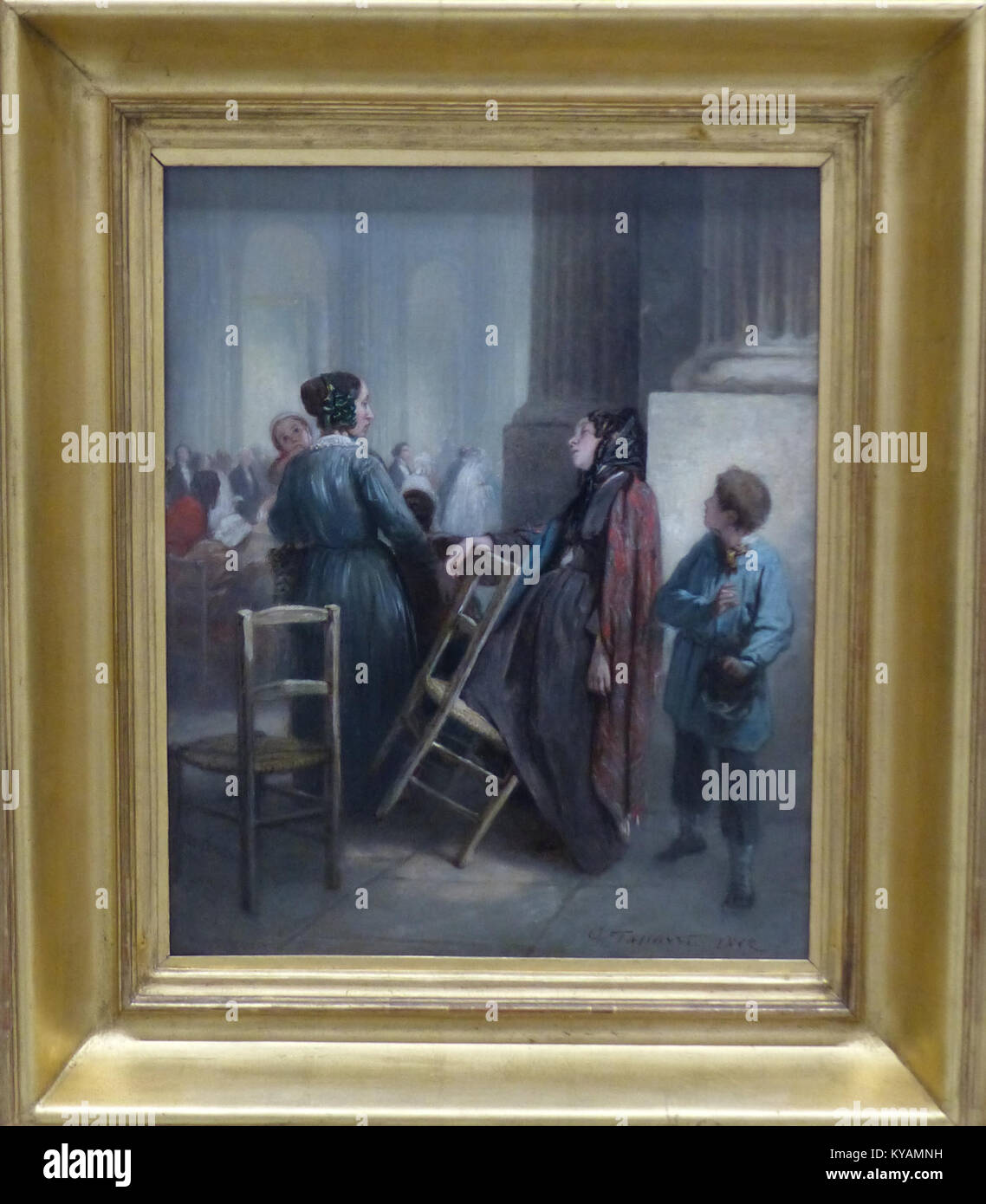 Dieses Gemälde mit dem Titel „Abandonné“ von Tassaert ist Teil der Sammlung des Musée Fabre. Das Kunstwerk repräsentiert Themen der Verlassenheit und emotionalen Tiefe, die für Tassaerts Stil charakteristisch sind. Stockfoto