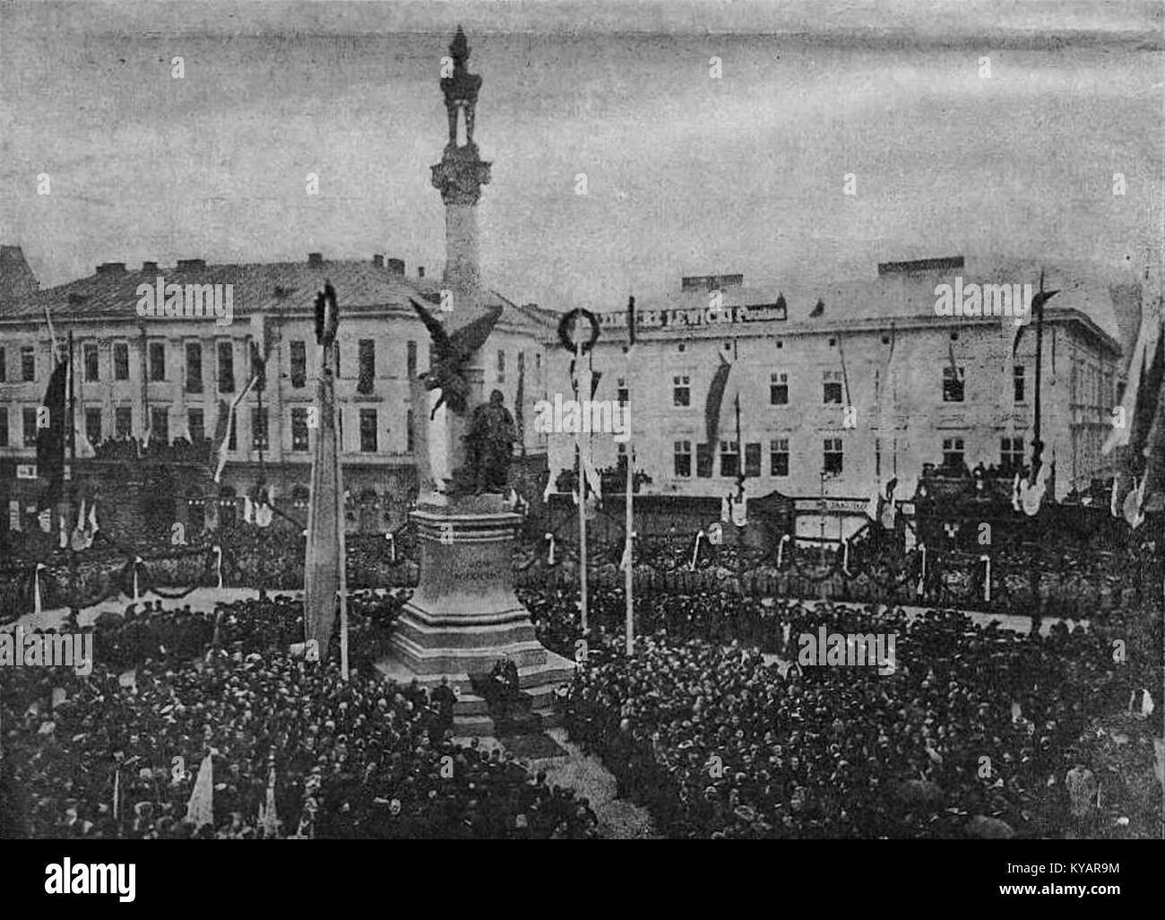 Enthüllung der Adam-Mickiewicz-Denkmal in Lemberg (1904), Godzimir Małachowski Stockfoto