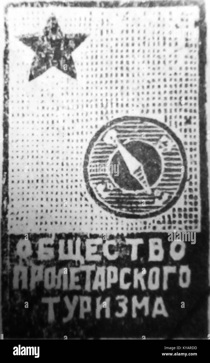 Gesellschaft der proletarischen Tourismus Logo APR 1930 Stockfoto
