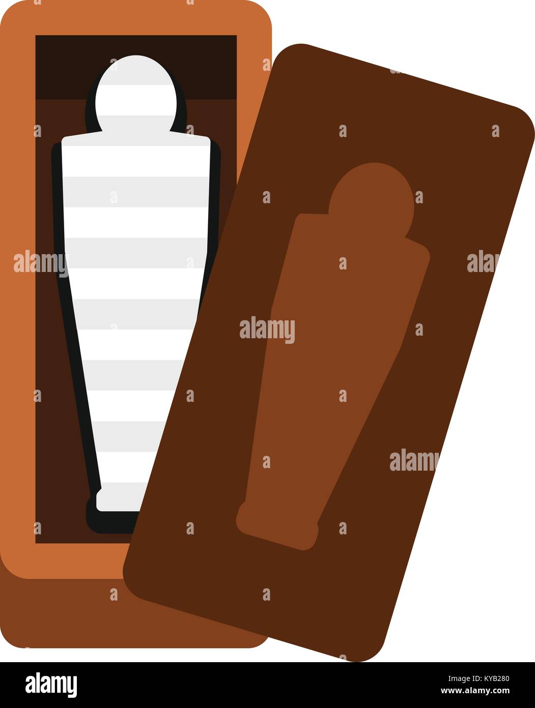 Sarkophag einer ägyptischen Mumie Symbol auf weißem Hintergrund Vektor-illustration isoliert Stock Vektor