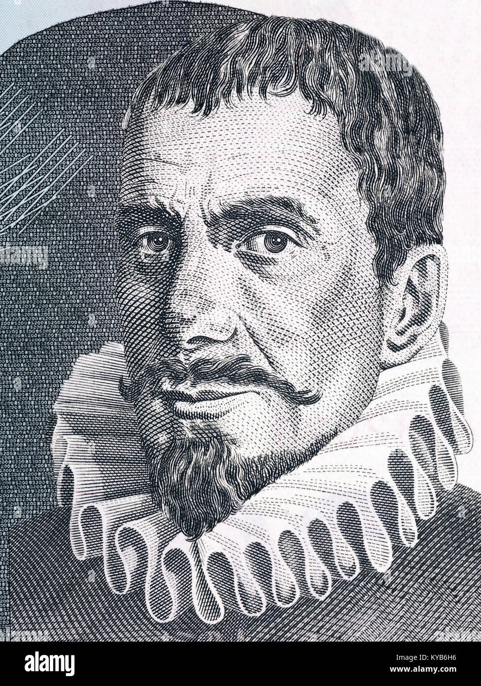 Jacobus Gallus Portrait von slowenischen Geld Stockfoto