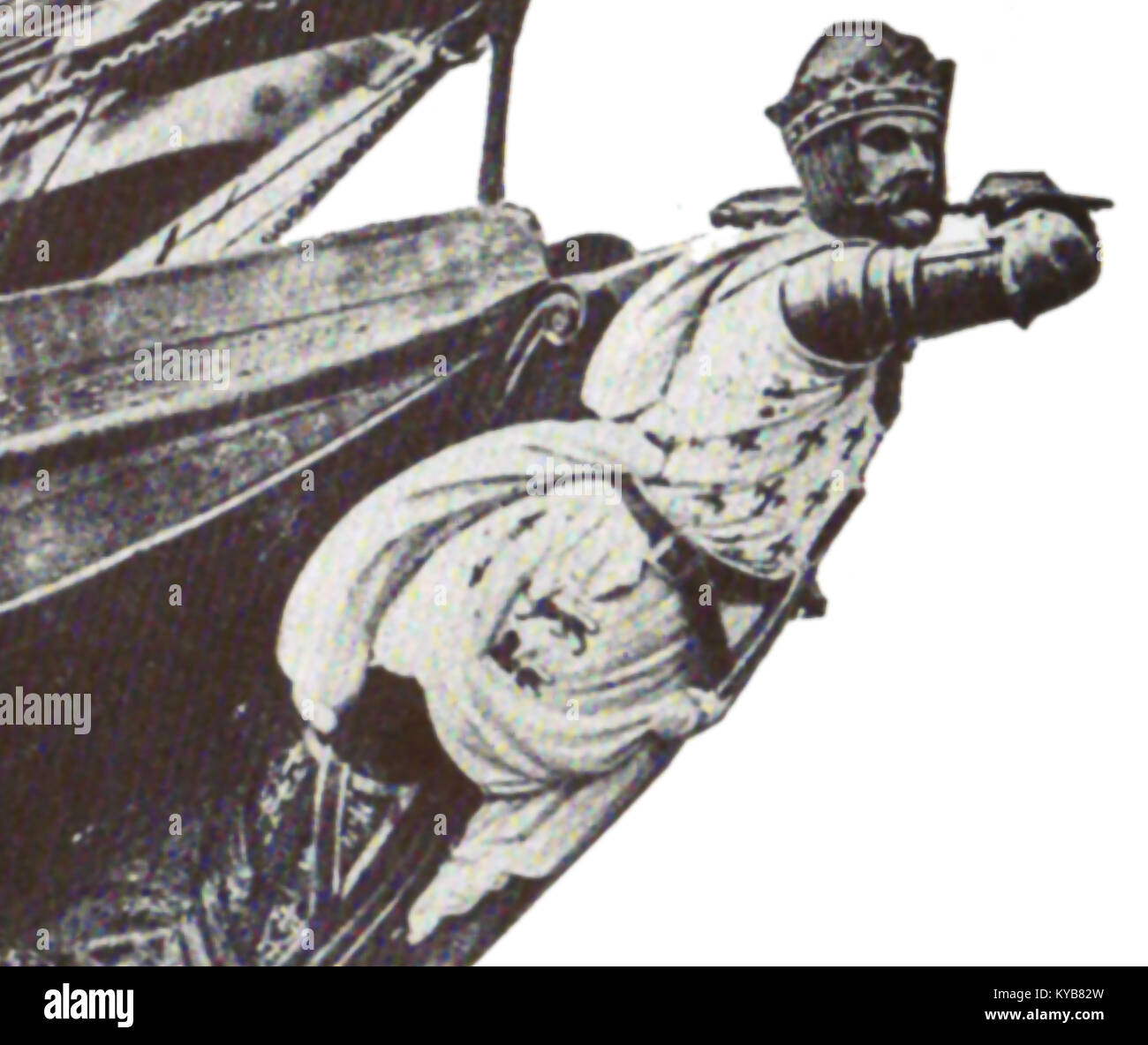 Schiffe galionsfiguren ein original altes Foto der alten 'Black Prince' Segelschiff Stockfoto