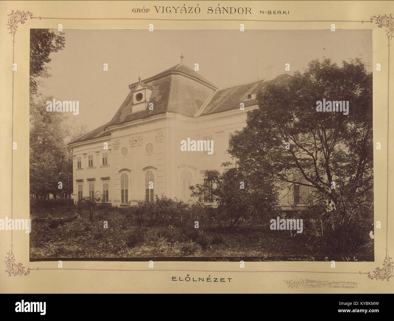 Nagyberki, Somogy Megye. Eine Vigyázó - kastély elölnézete, 1895-1899 között - Fortepan 83427 Stockfoto