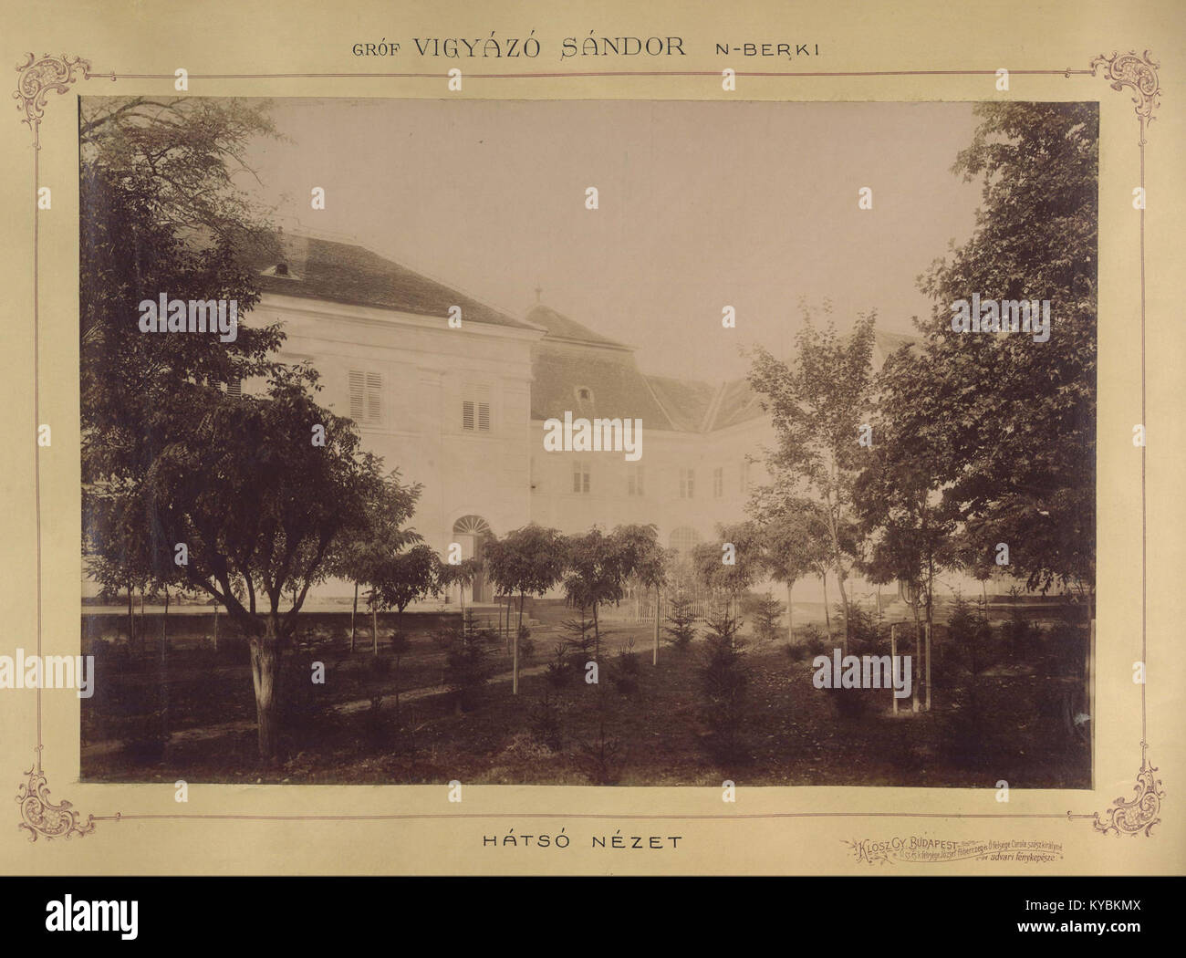 Nagyberki, Somogy Megye. Vigyázó - kastély, hátsó között nézet, 1895-1899. - Fortepan 83426 Stockfoto