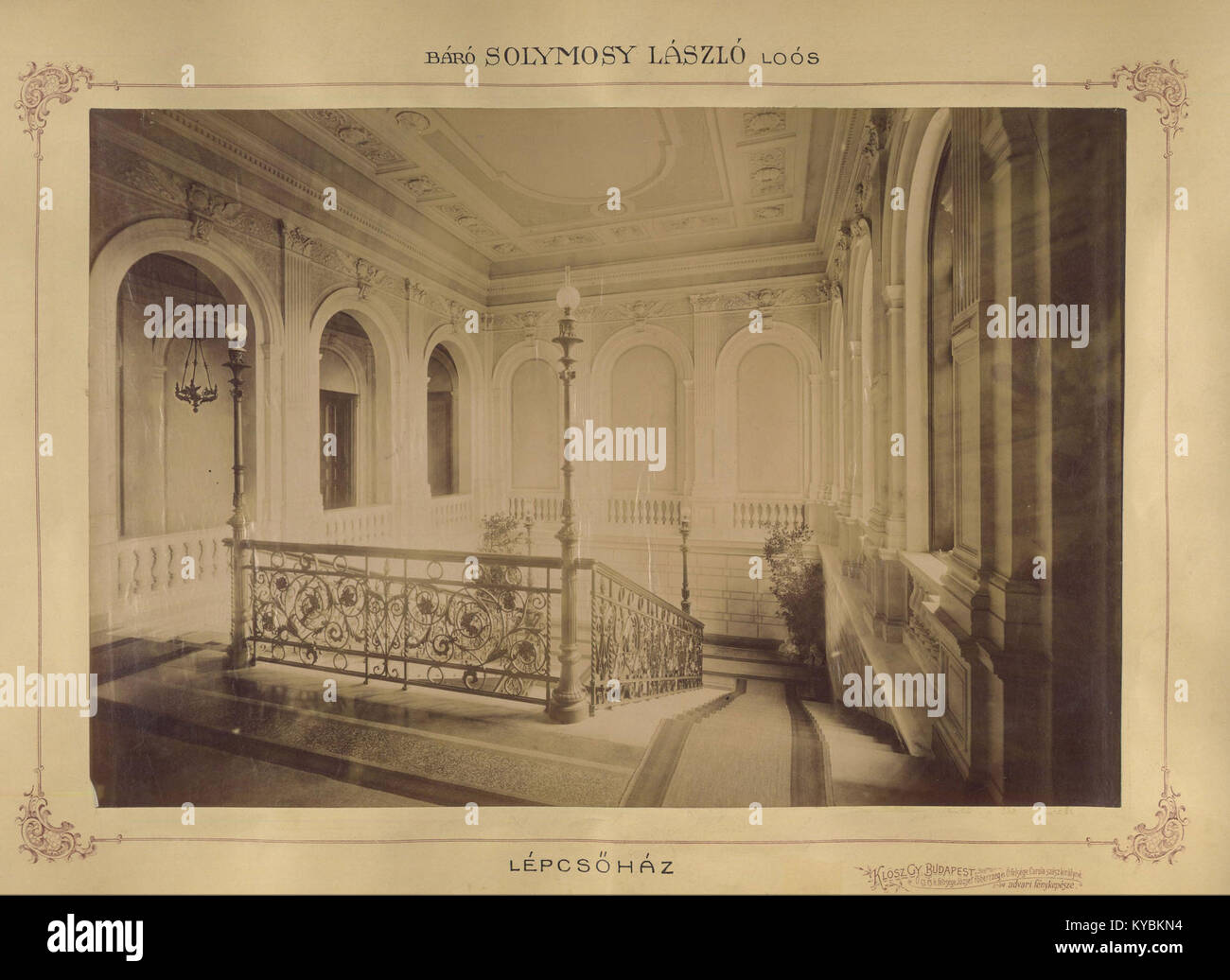 Nagylózs, Solymosy - kastély, lépcsőház. 1895-1899 között. - Fortepan 83270 Stockfoto