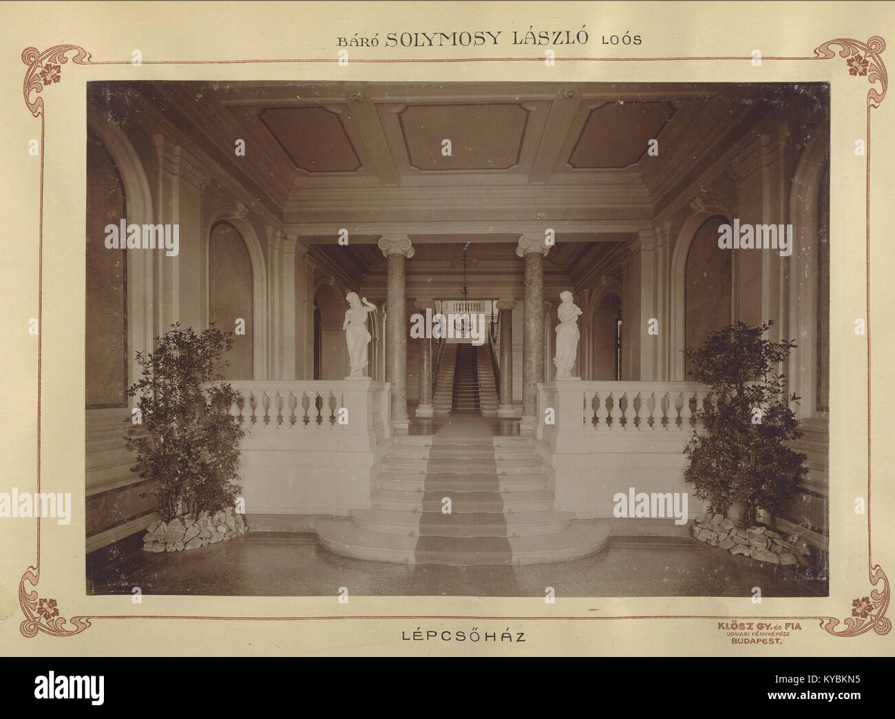 Nagylózs, Solymosy - kastély, lépcsőház. 1895-1899 között. 83271 Fortepan Stockfoto