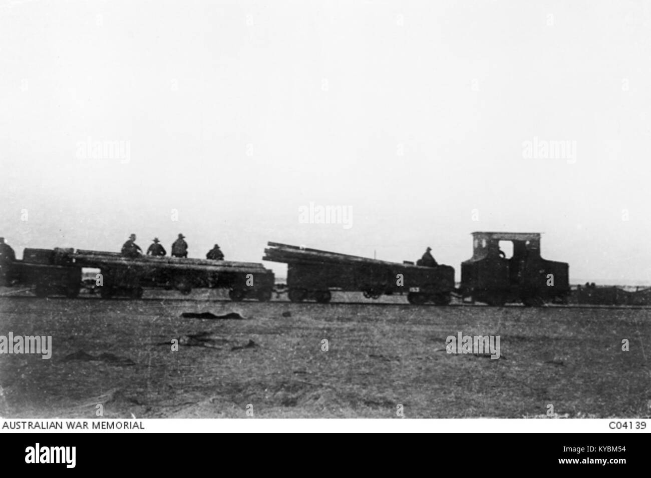 Schmalspurbahn in der Nähe des Suezkanals an Serapeum, Ägypten, März 1916 Stockfoto