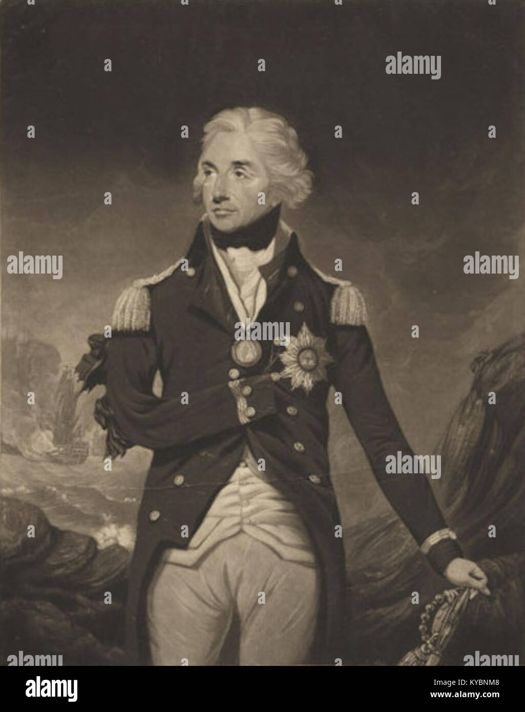 William Barnards Darstellung von Nelson, wahrscheinlich eine Anspielung auf den berühmten britischen Marineoffizier Lord Horatio Nelson, spiegelt die historische Bedeutung dieser ikonischen Figur wider. Stockfoto