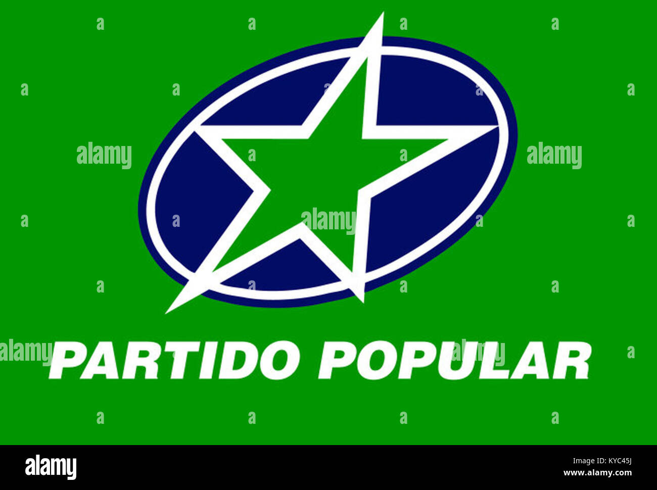 Das Emblem der Volkspartei (Partido Popular) von Panama zeigt ein Symbol, das für die politische Identität und Parteianerkennung in der panamaischen Nationalpolitik verwendet wird. Stockfoto