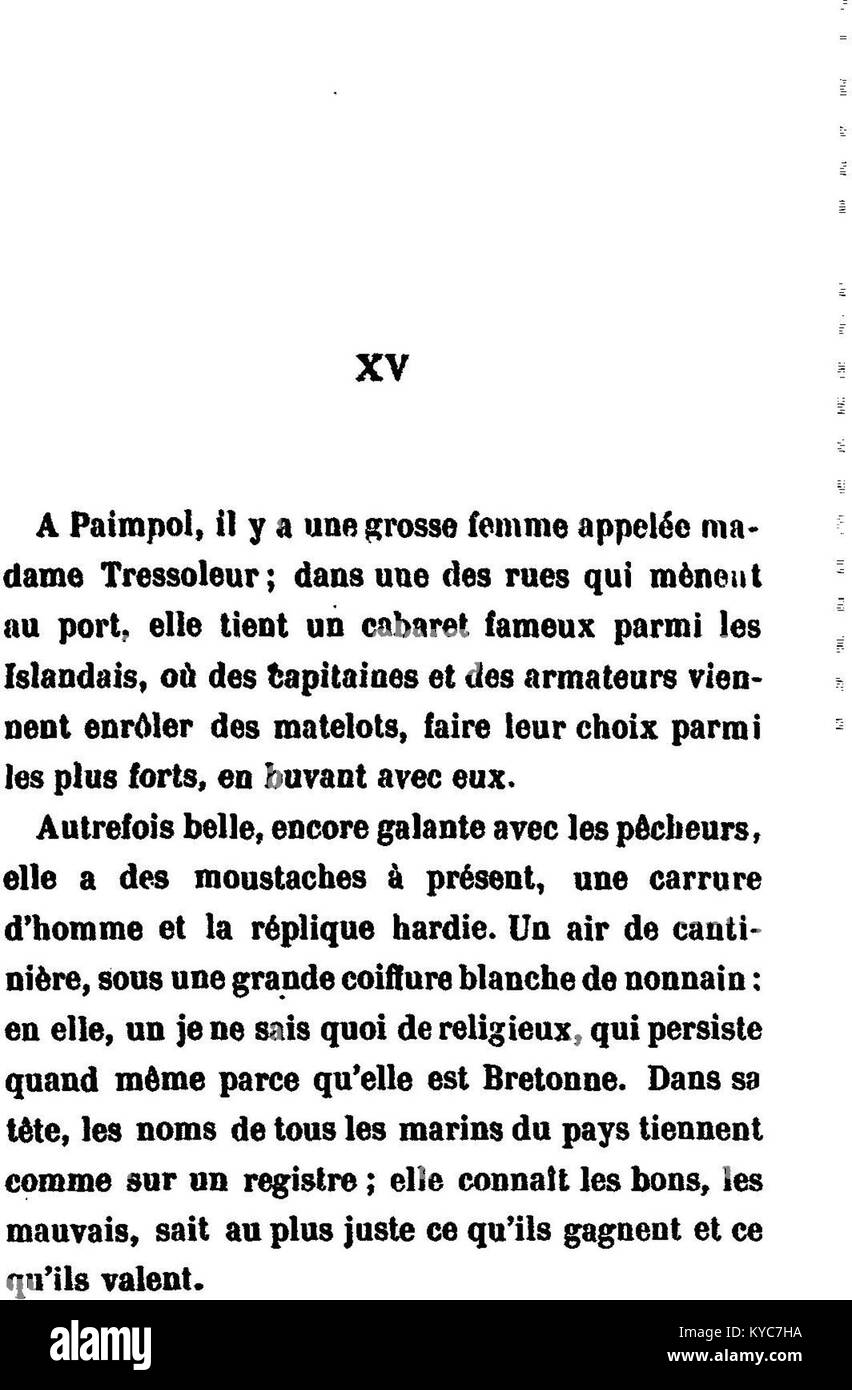 Eine Illustration aus Pêcheur d’Islande zeigt das raue und gefährliche Leben isländischer Fischer, wie sie in der literarischen Arbeit von Pierre Loti aus dem 19. Jahrhundert dargestellt wird. Stockfoto
