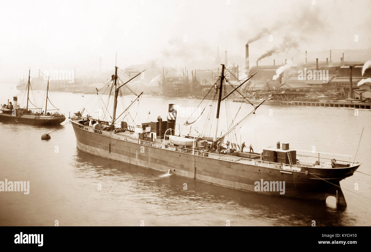 Die elswick Arbeitet auf den Fluss Tyne, Anfang 1900 s Stockfoto