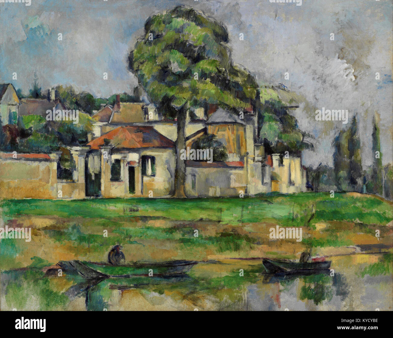 Paul Cézanne - Ufer der Marne - Google Kunst Projekt Stockfoto