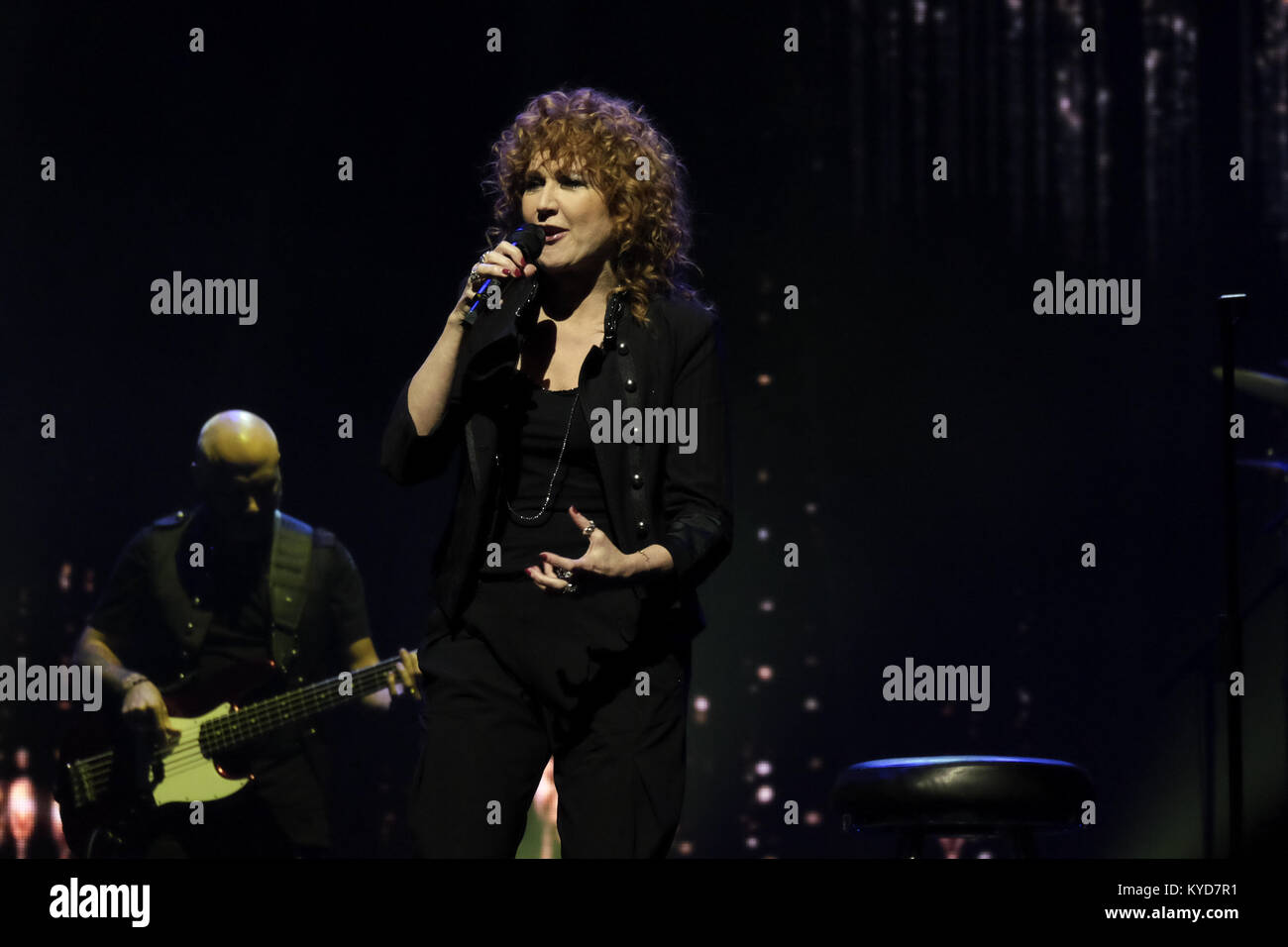 Mailand, Italien. 13. Januar, 2018. Fiorella Mannoia schließt seinen italienischen Tour in Mailand. Credit: Luca Quadrio/Alamy leben Nachrichten Stockfoto