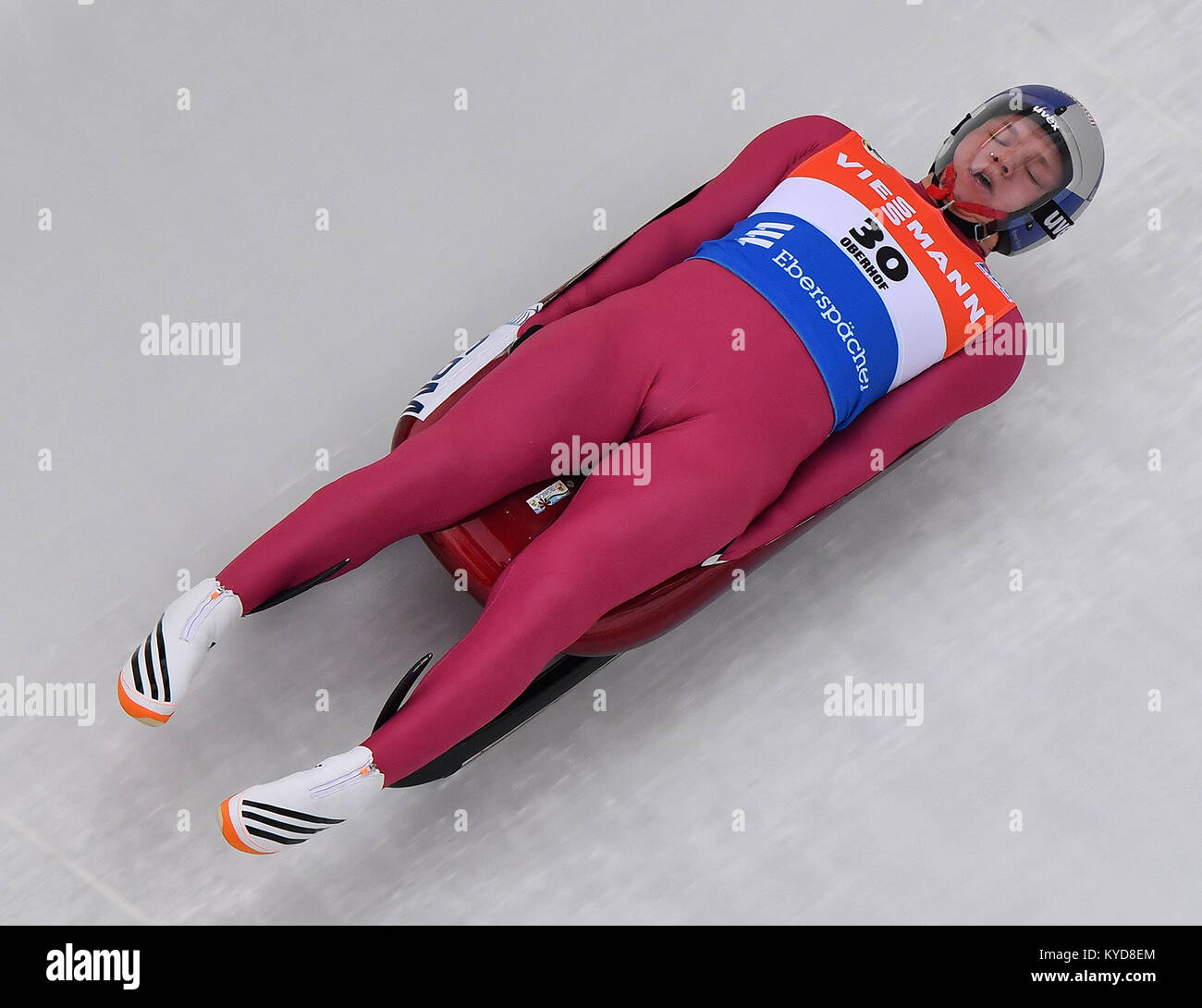 Oberhof, Deutschland. 14 Jan, 2018. Römische Repilow aus Russland luges während der rennrodel Weltcup in Oberhof, Deutschland, 14. Januar 2018. Foto: Martin Schutt/dpa-Zentralbild/dpa/Alamy leben Nachrichten Stockfoto