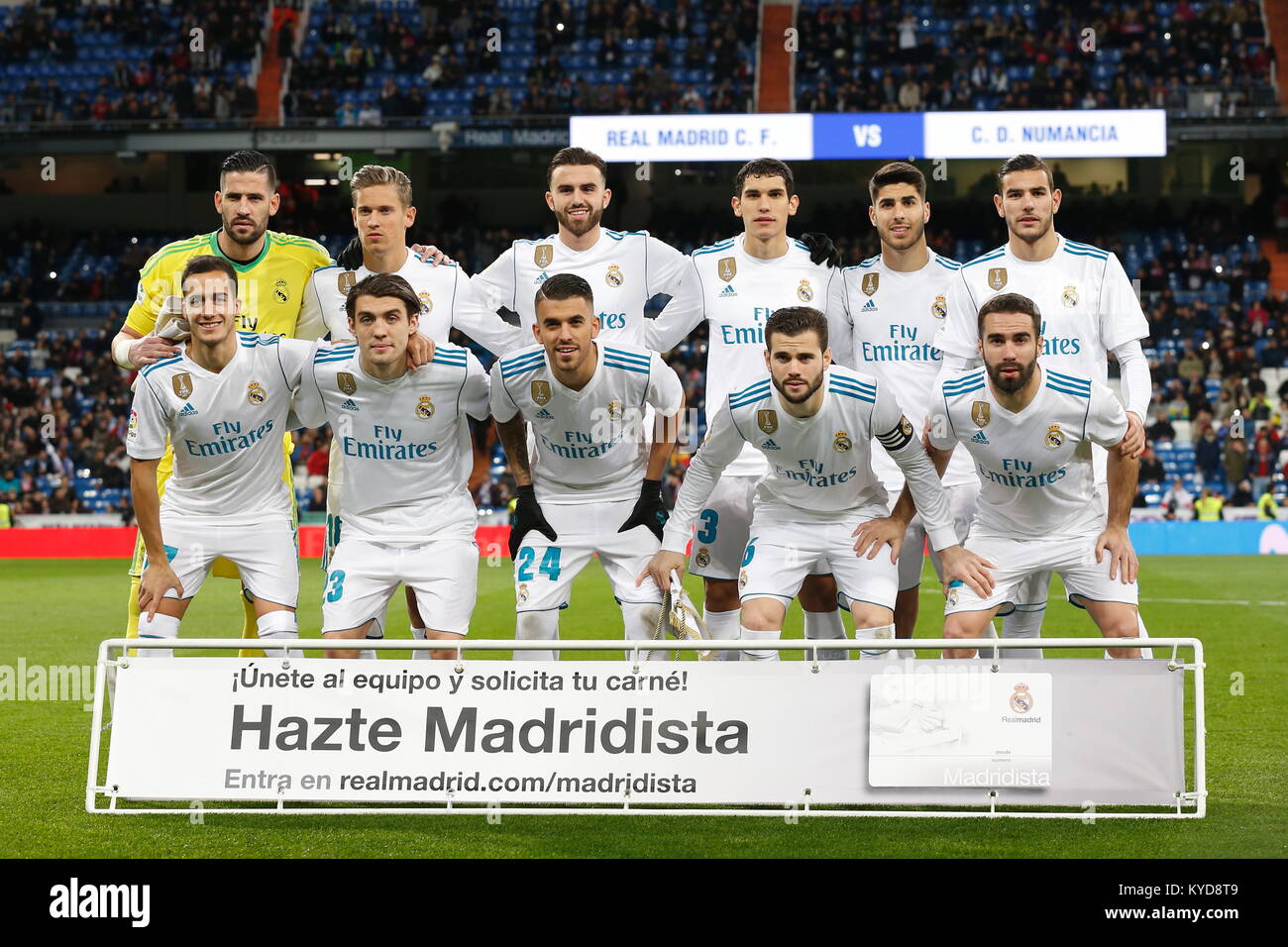 Madrid Spanien 10 Jan 2018 Real Madrid Team Gruppe Line