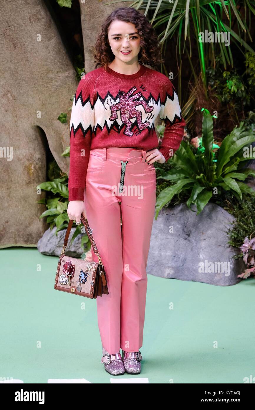 London, Großbritannien. 14 Jan, 2018. Maisie Williams besucht die