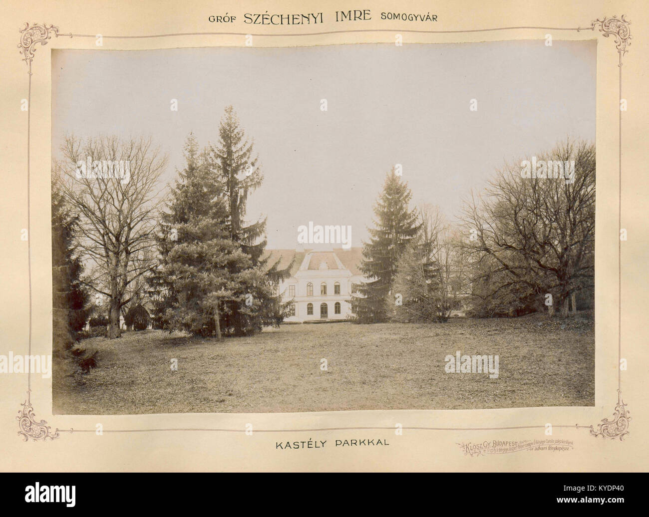 Széchenyi - kastély ein Park felől nézve. Eine felvétel között készült 1895-1899.- Fortepan 83152 Stockfoto