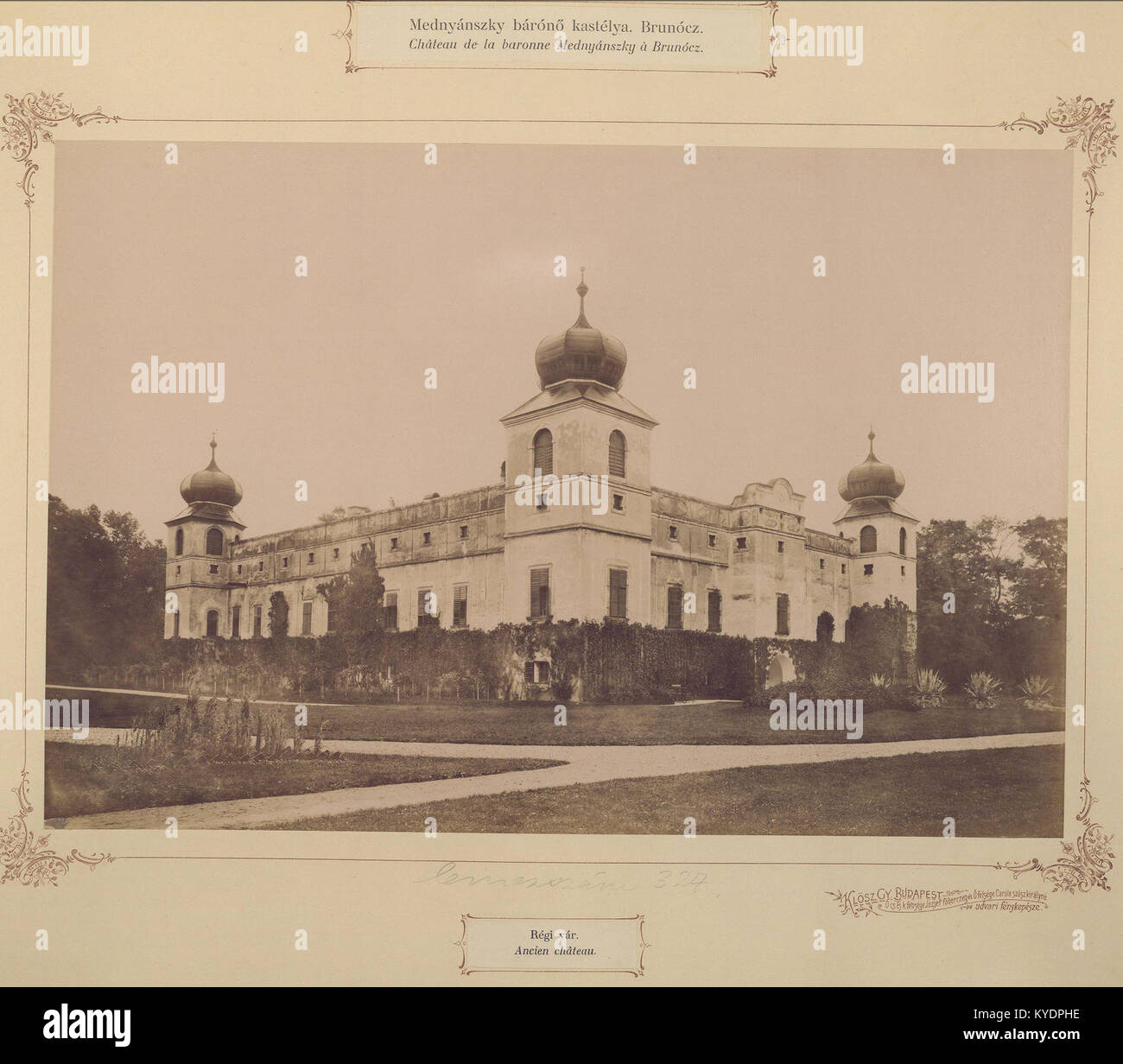 Szlovákia, Brunóc. Mednyánszky-kastély. Eine felvétel között készült 1895-1899. - Fortepan 83564 Stockfoto