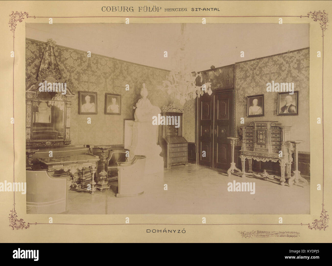 Szlovákia, Szentantal. Coburg Fülöp herceg kastélya, dohányzó. 1895-1899 között. 83370 Fortepan Stockfoto