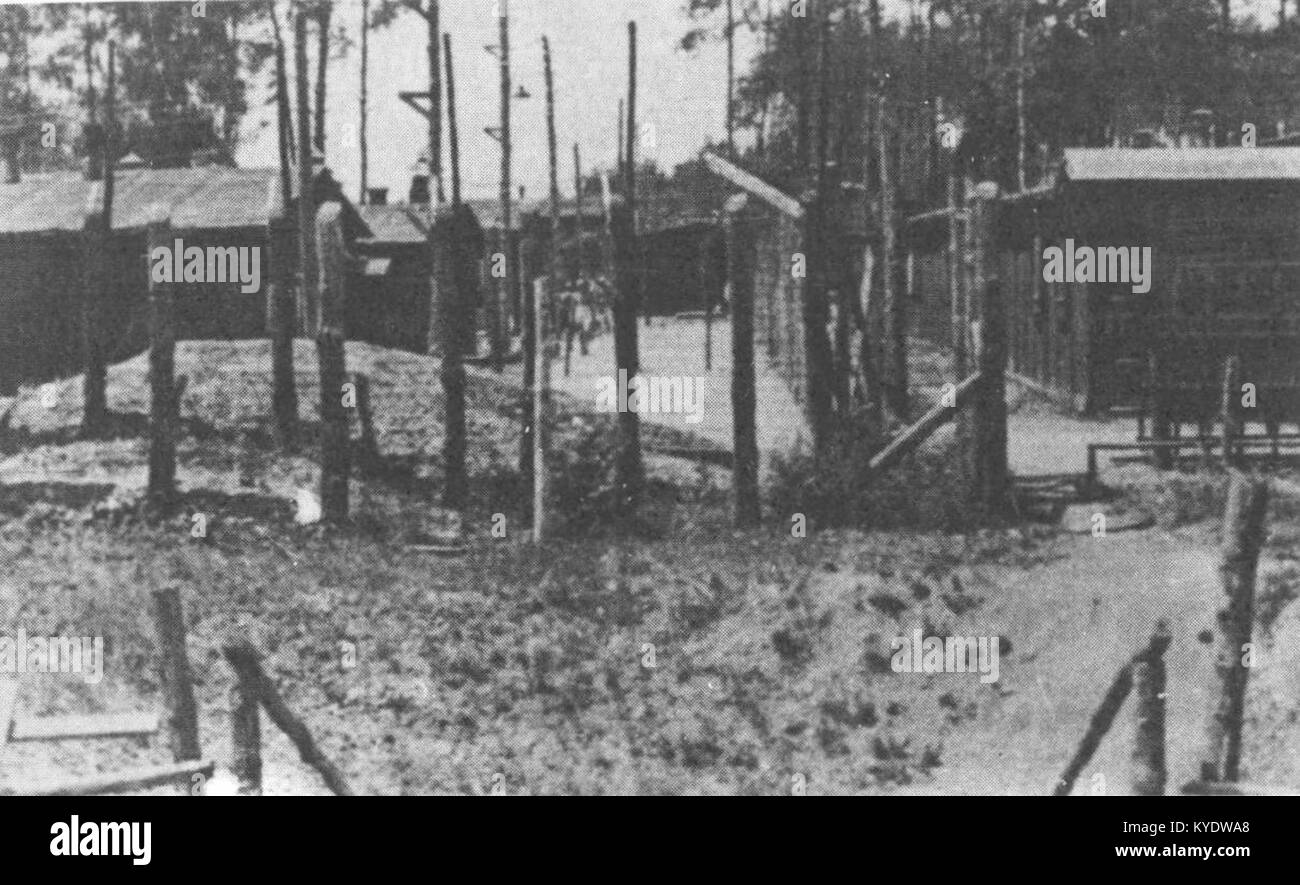 Ein historisches Foto des Lagers Šterntal, eines Standorts des Zweiten Weltkriegs in Slowenien, das mit Kriegsflüchtungen und Internierungen von Flüchtlingen in Verbindung gebracht wurde. Stockfoto