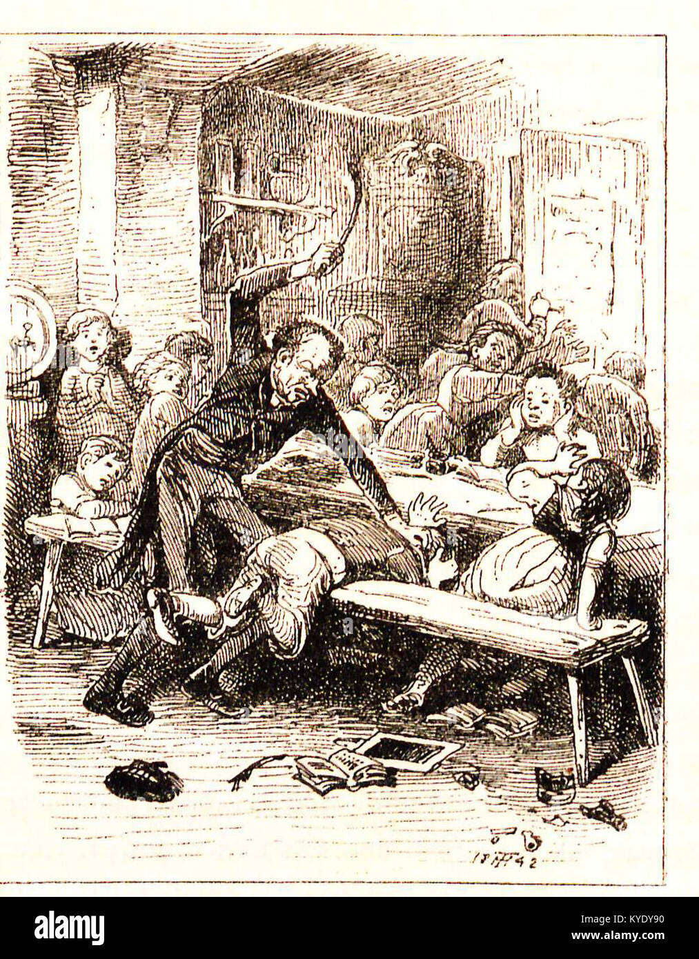 Theodor Hosemann Prügelstrafe 1842 Stockfoto